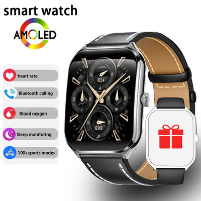 New Ultra Thin Smart Watch men 1.96" AMOLED 360*360 HD Pixel Display Always Show Time Call Reminder Smartwatch Ladies For huawei