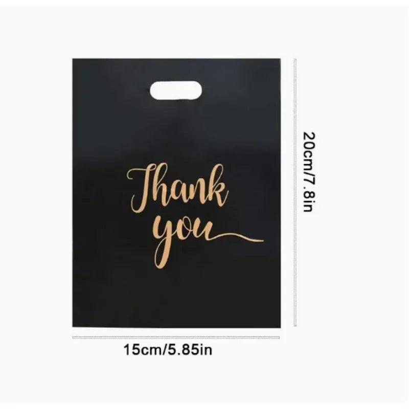 100PCS Thanksgiving Gift Bag Black Product Shopping Bag Candy Gift Packaging Thanksgiving Wedding Birthday Party Decoration