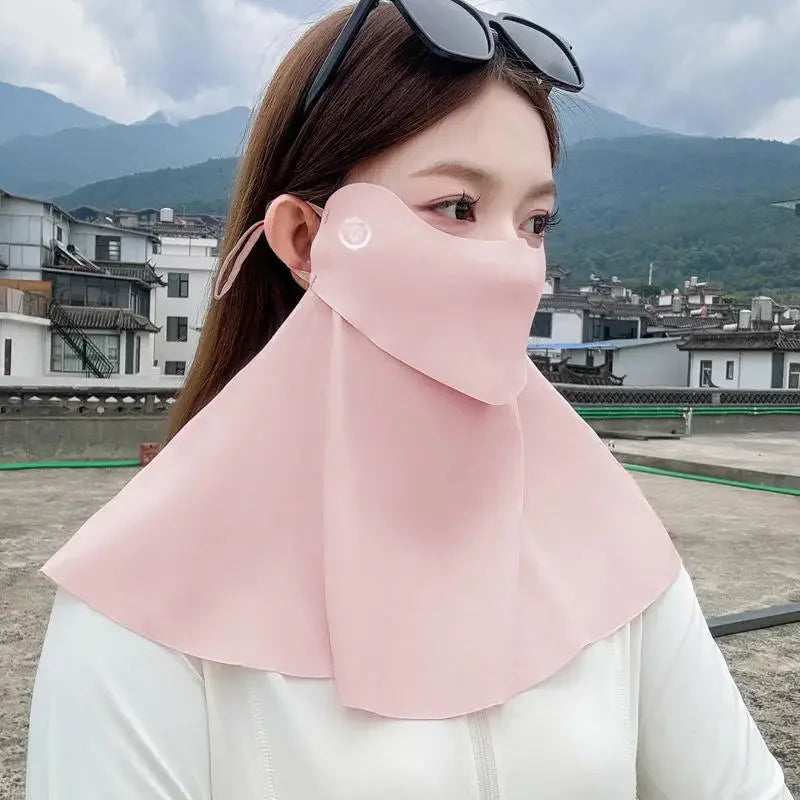 3D Ice Silk UPF50+ UV Protection Face Mask for Women Summer Outdoor Cycling Hiking 360° Face Neck Cover Cool Balaclava Scarf