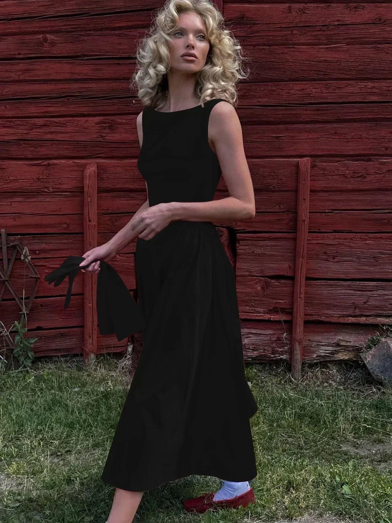 Dulzura sexy elegant midi dress backless solid ruched women luxury dresses lady evening party birthday club summer y2k