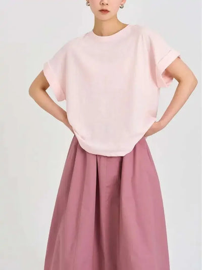 Women's Linen Round Neck Transparent Tops