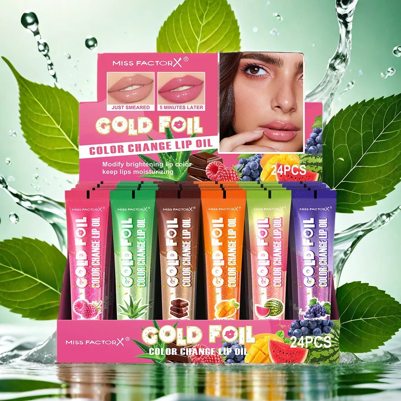 Shiny Lip Oil Gift Set 15ml×24PCS deep moisturizing non-decolorizing  foil brightening and embellishing lip color gift