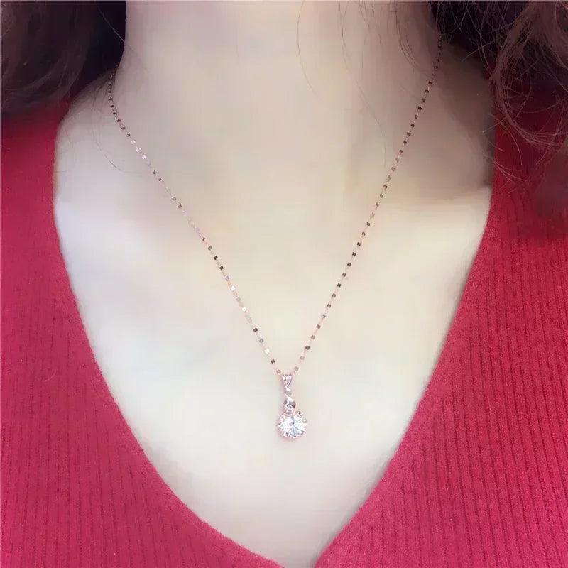 White shiny flower jewelry set plated rose gold earrings for women charms rings necklace elegant light luxury necklaces