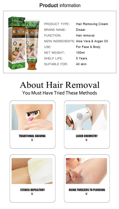 Permanent Hair Removal Cream Painless Intimate Parts Legs Body Armpit Depilatory For Man Women Whitening Body Care Products 100g