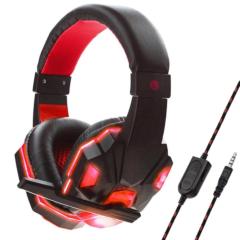 3.5mm Wired Gaming Headphones With Noise Cancelling Microphone 120° Adjustable Bass Stereo Gamer Headset For PS4 PS5 Xbox Laptop