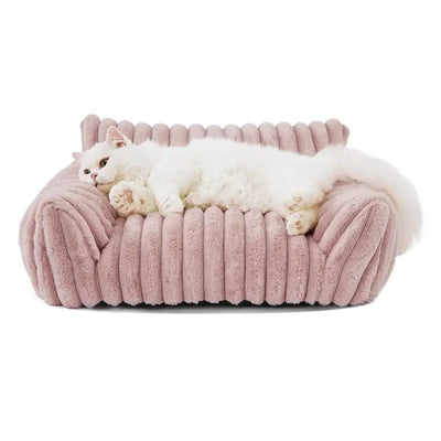Warm Pet Sofa Luxurious Pet Bed with Memory Foam Washable Cover Non-slip Bottom for Dogs Cats Sofa for Comfortable Sleeping