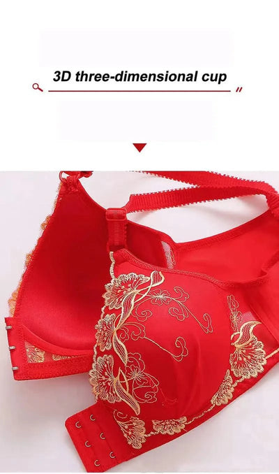 Lace Embroidery Bra Women Front Closure