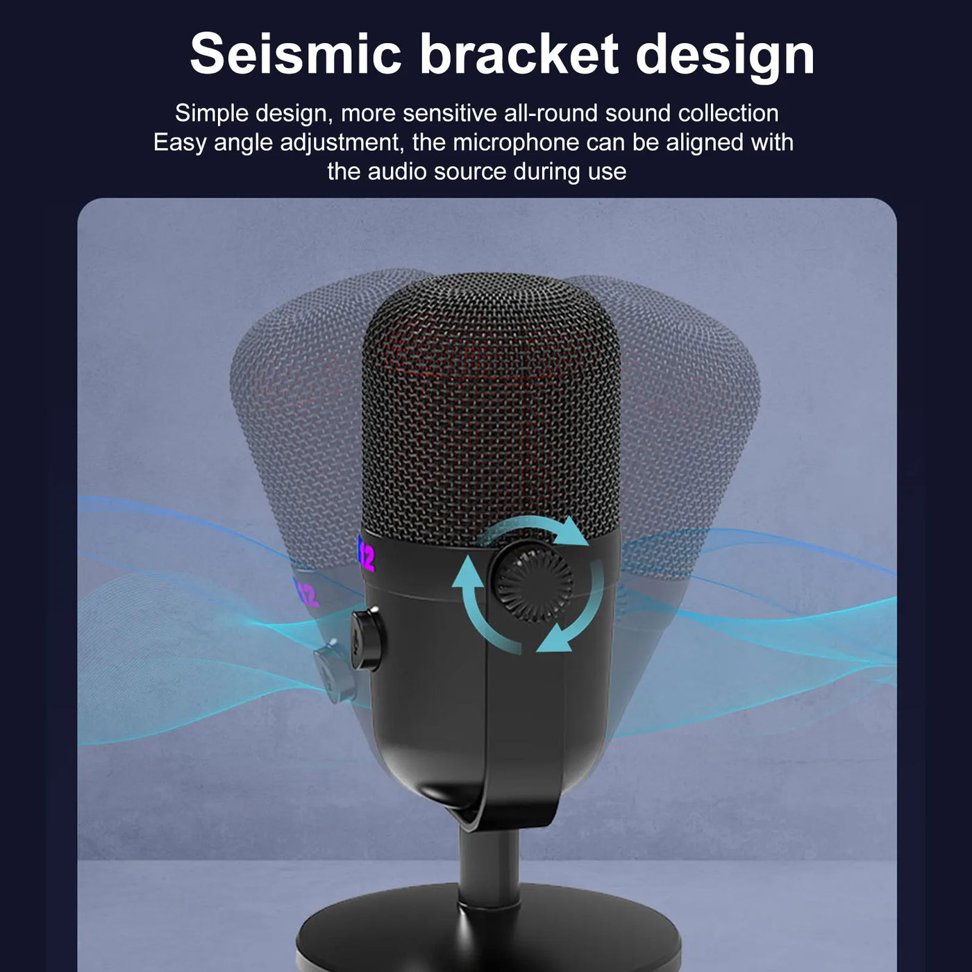 USB Condenser Microphone Gaming Mic RGB Lighting Effects for Laptop Phone Recording Live Streaming Karaoke Music Accessories