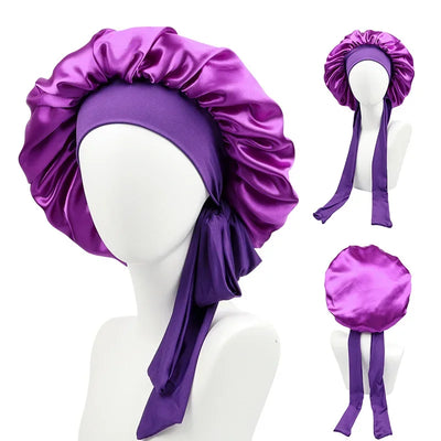 Satin Bonnet Silk Bonnet Adjustable Bonne For Sleeping Hair Bonnet With Tie Band Bonnets For Women Men