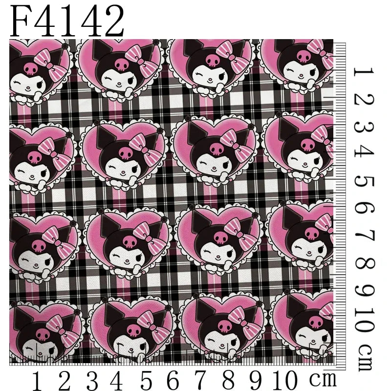Cartoon Kuromi printed polyester cotton Fabric Clothes Patchwork Quilting DIY pet cloth bag fabric F4158