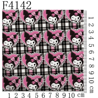 Cartoon Kuromi printed polyester cotton Fabric Clothes Patchwork Quilting DIY pet cloth bag fabric F4158