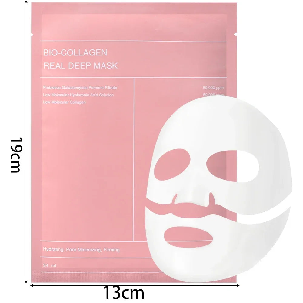 Absorbable Bio Collagen Face Mask Shrink Pores Deep Hydrating Overnight Mask Moisturizing Refreshing Brightening Face Skin Care