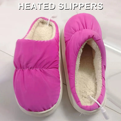 Heated Slipper Boot Soft Plush Heated Slippers Adjustable Temperature Electric Foot Warmer Winter Heated Boots for Home Office