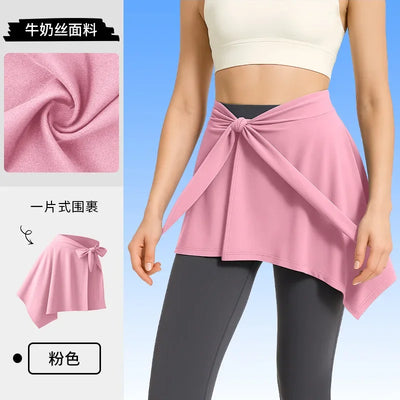 Women's Layered Skirt Wrap Dance Cover Up High Waist Anti-Peek Sports Leisure Cover Butt Skirt Premium Quality