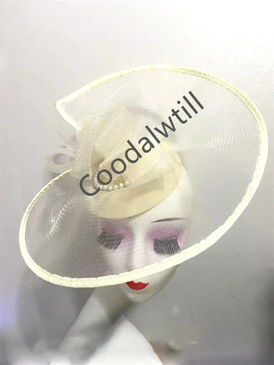 Large Flower Feather Hat Fascinator Headband Women Wedding Party Tea Headpiece Royal Ascot Prom Chapeau Cap Ladies Bride Pillbox