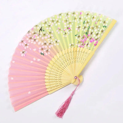 Hand Folding Fan BambooSilk Chinese Fan Hand Women Black Fan Summer Female Dance Hand Folding Fan Party Gift Hand Fans For Women