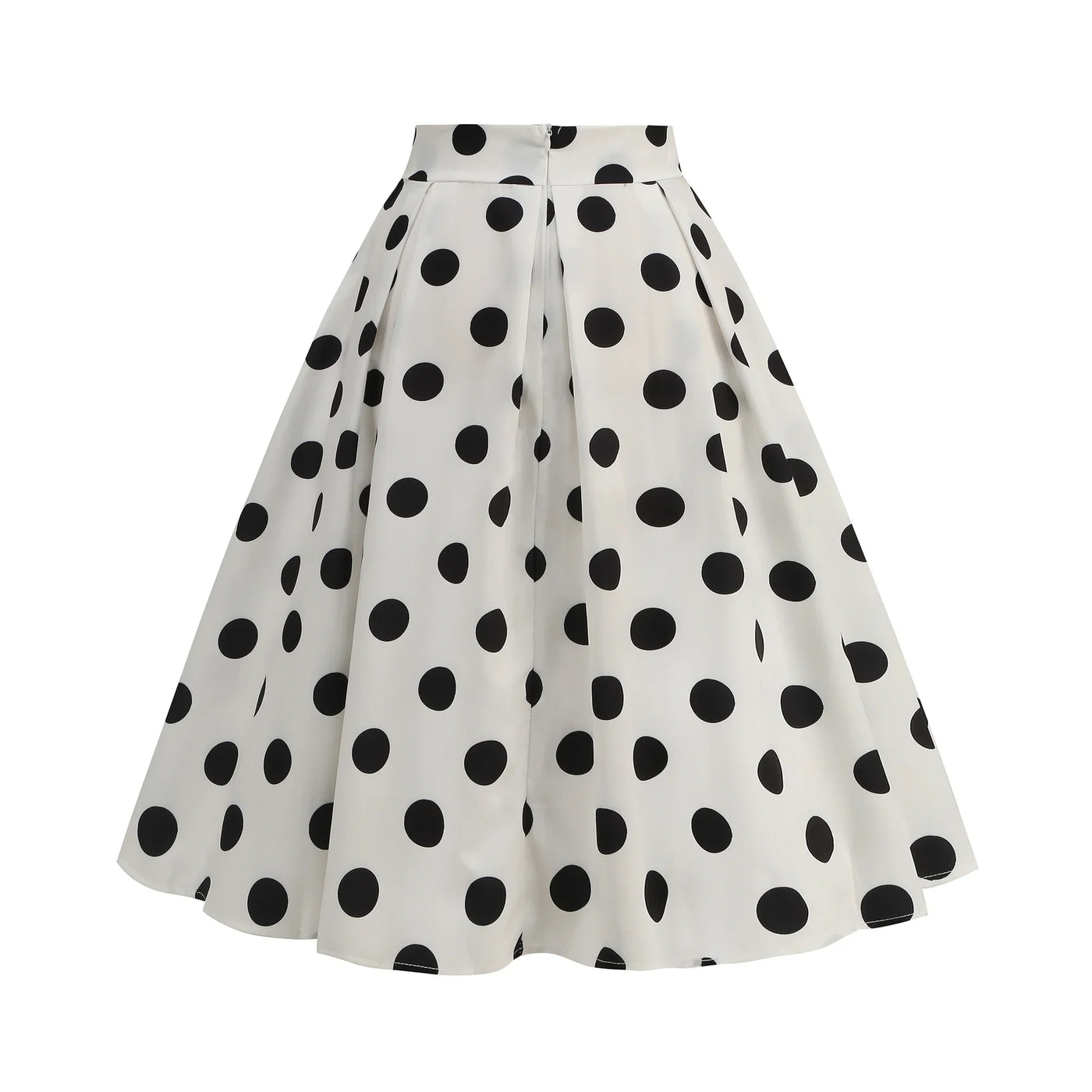 Summer Casual Women Midi Skirt Polka Dot High Waist Retro Vintage 50s Pleated Party Skirts