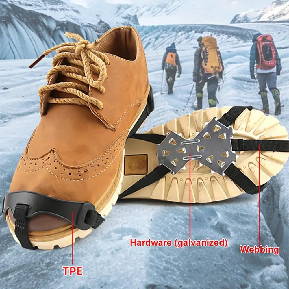 11 Spikes Crampons for Boots Shoes Traction Ice Shoes Grippers Traction Snow Grips for Snowing Hiking Ice Fishing Mountaineering