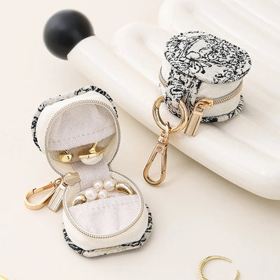 Portable Round Jewelry Box Travel Jewelry Storage Accessories Organizer For Teens Bridesmaid Gift Birthday Gift