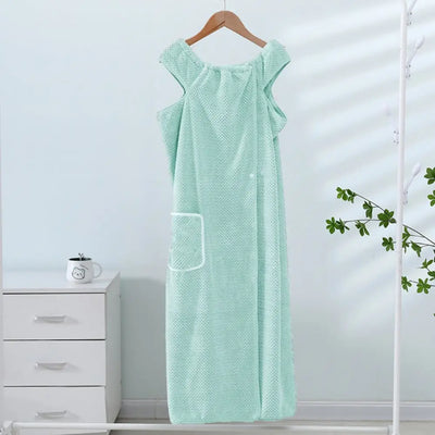 Bath Towel Household Women Wearable Wrap Adults Absorb Water Polyester Dry Hair Skirt Long Style Bathroom Washable Bathrobe