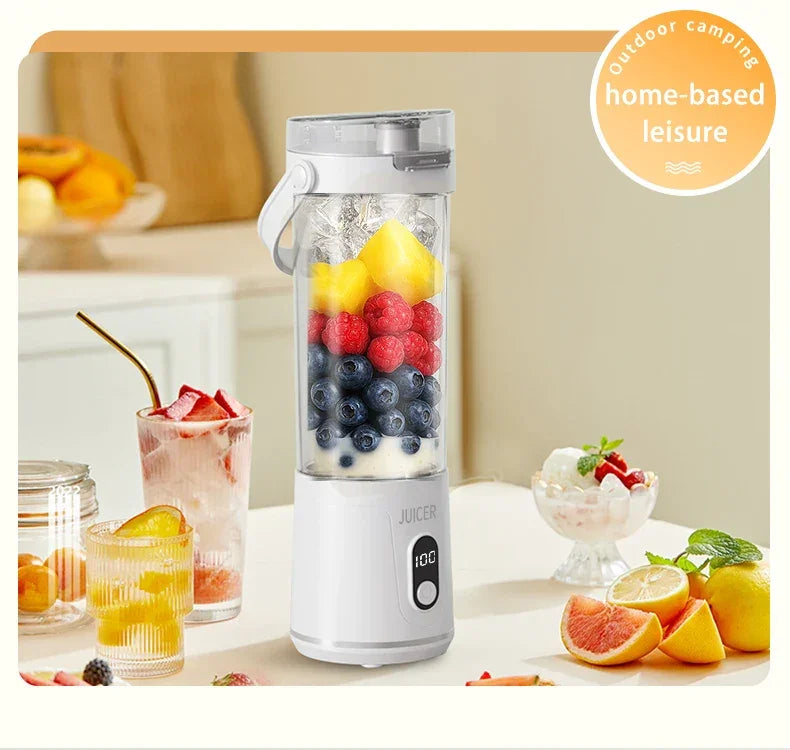 Portable Blender 600ML Electric USB Rechargeable Juicer for Smoothies Fruits Personal Mini Juicer for Travel Outdoor Fitness