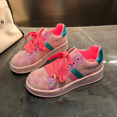 Women Sneakers 2025 New Sparkles Luxury Platform Designer Shoes for Woman Trainers Rhinestone Fashion Casual Sneakers Women