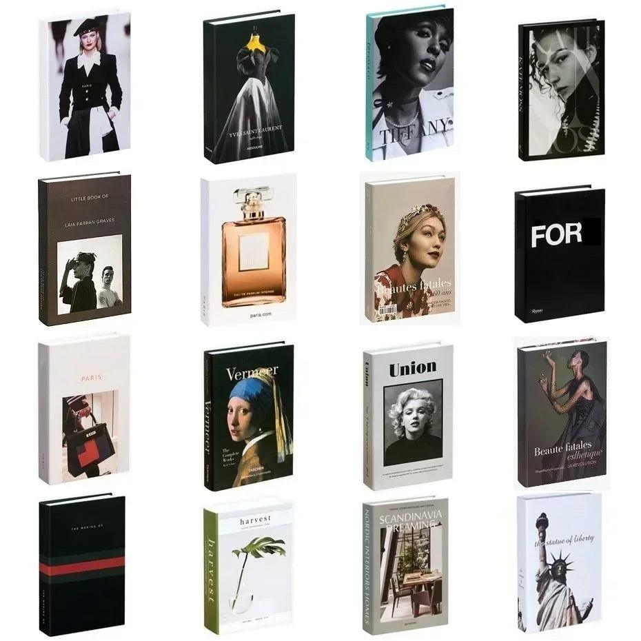 Fake books decoration for home decorative modern simulation fashion book luxury decor club hotel model room soft