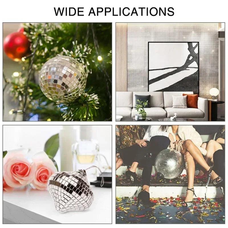 Mirror wall sticker self-adhesive mini square mosaic tiles stickers for home bathroom decor wedding bar diy disco ball