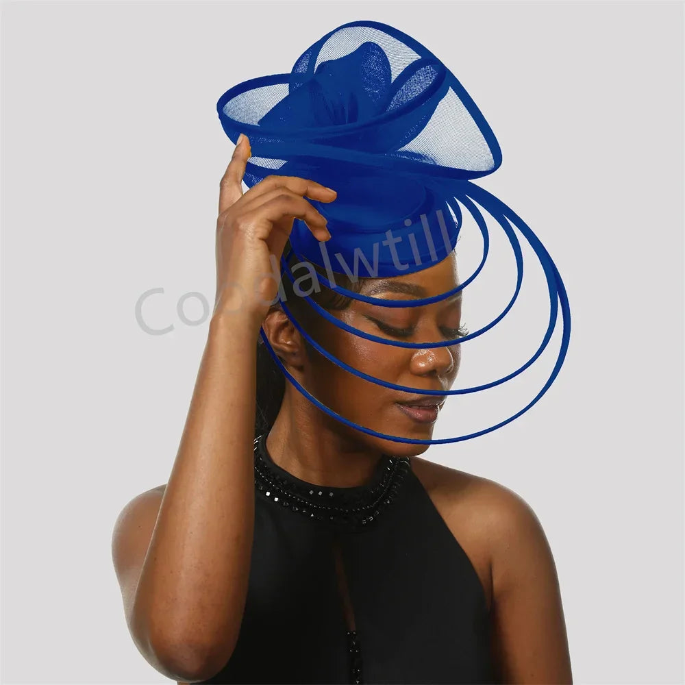 Church Fascinator Hat Wedding Mesh Headpiece Women Party Banquet Chapeau Cap Headband Ladies Party Tea Royal Ascot Pillbox Caps