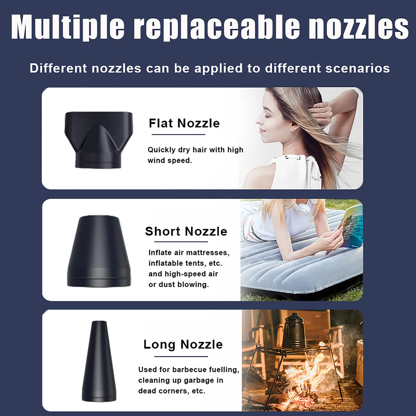 130,000RPM Compressed Air Duster Cordless Dust Cleaner, Replaces Air Cans, 7500mAh Rechargeable Air Blower for Computer Keyboard