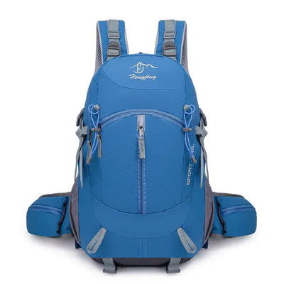 Fashionable and Wear-Resistant Outdoor Travel Backpack, Black and Red Contrasting Color Large-Capacity Mountaineering Bag with Waterproof Cover