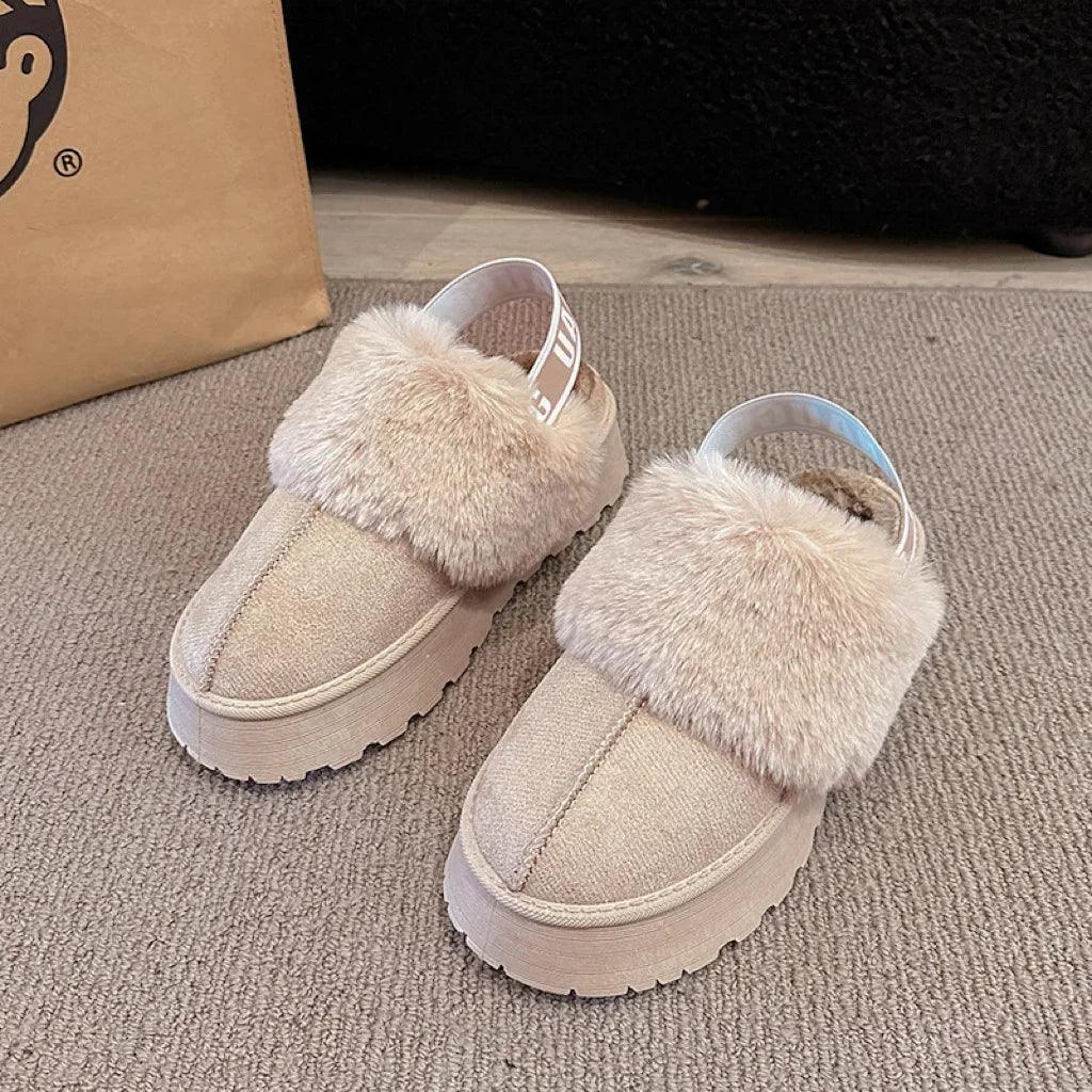 2024 new winter snow boots for women - fur lined with thick fleece and warm cotton