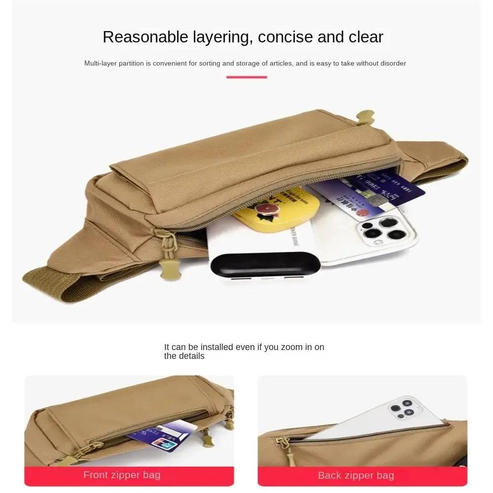 Banana Bag Waterproof Waist Pouch Oxford Cloth Wear Resistant Waist Bags Portable Large Capacity Shoulder Belt Bags Running