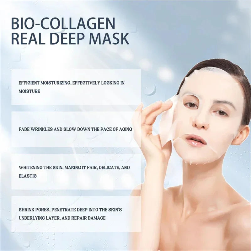 Deep Collagen Mask Facial Shrink Pores Moisturizing Overnight Mask Anti-Wrinkle Hydrating Refreshing Brightening Face Skin Care