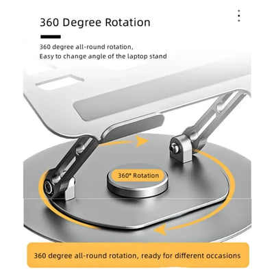 Adjustable Standing Laptop Desk Stand Portable Aluminum Laptop Stand with Dual Cooling Fans Suitable for Bed Sofa