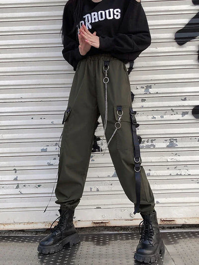 Women Cargo Pants Fashion Punk Pockets