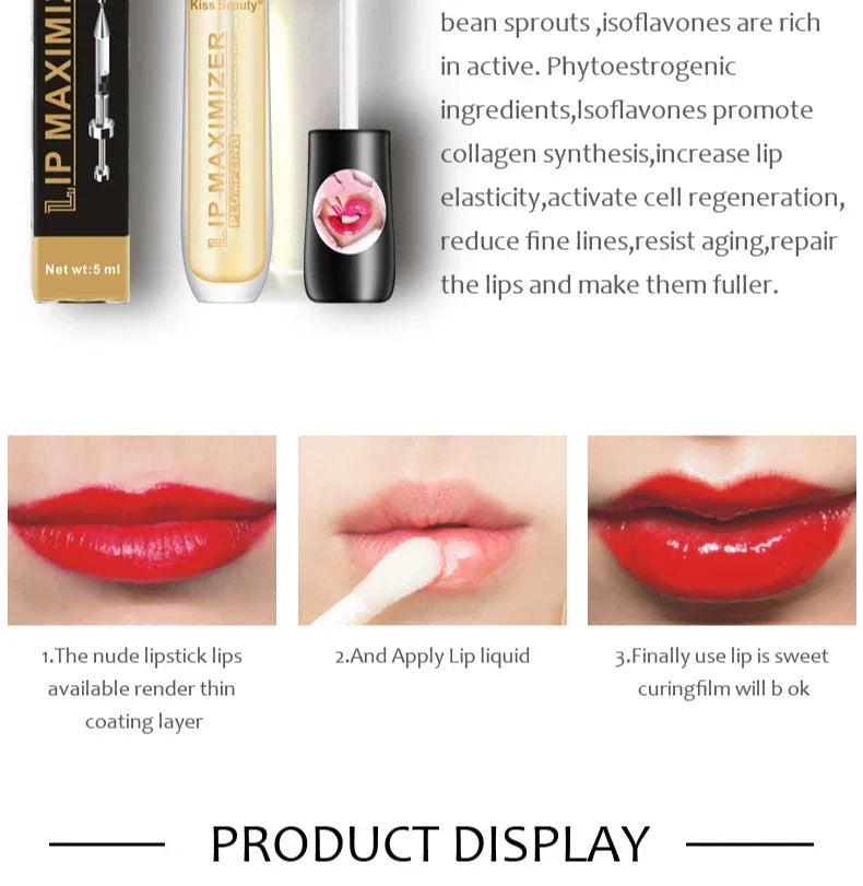 Long Lasting Lip Plumper Oil Serum Instant Volumising Essence Oil Moisturize Repair Lip Fine Lines Increases Elasticity Sexy Lip