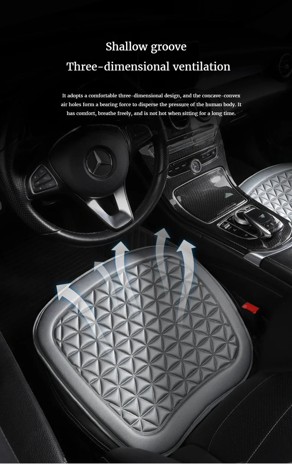 3D Suspended  Car Seat Cushion,  Seat Cover With Embossed Pattern  Four Seasons General Fit for Most Cars