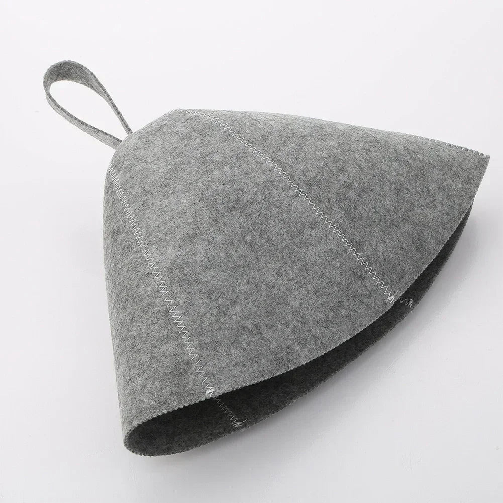 Anti Heat Sauna Hat Thicken Wool Felt Shower Cap Hair Turban Quickly Towel Drying Towel Hats Sauna Bathroom Accessories