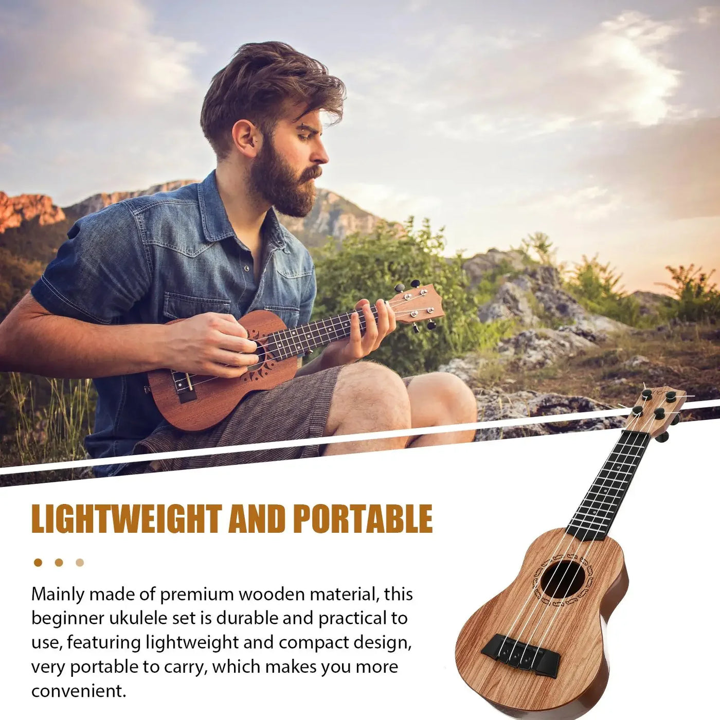 Ukulele Toy for Kids Musical Instruments Toddler Guitar Beginner Ukuleles Safe Premium Material Lightweight Compact