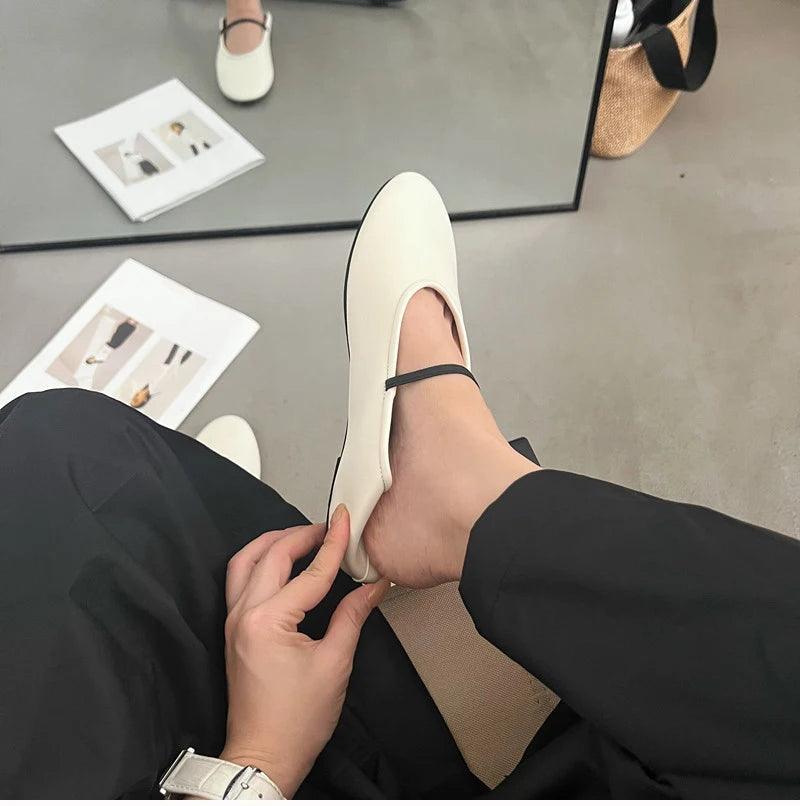 Fashion woman shallow slip on flats shoes ladies casual outdoor ballerina shoe