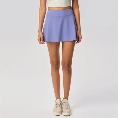 Women Sports Skorts High Waist Tennis Skirt With Pocket Fitness Running Athletic Golf Culotte Gym Sportswear Shorts