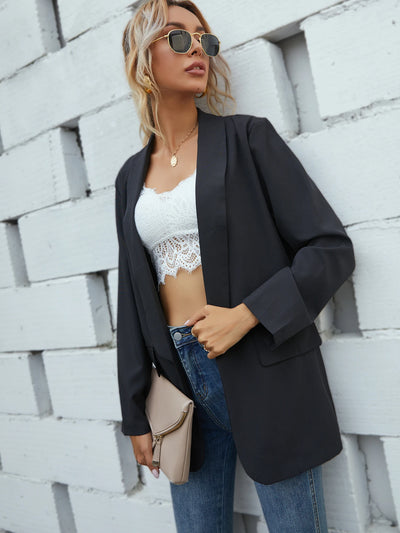 Women's Autumn Winter Blazer - British Style, Loose Fit & Niche Designer Versatile Top