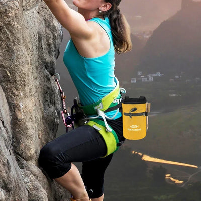 Waterproof Chalk Bag Bucket with Chalk Brush Climbing Magnesium Powder Bag for Weight Lifting Outdoor Climbing Equipment