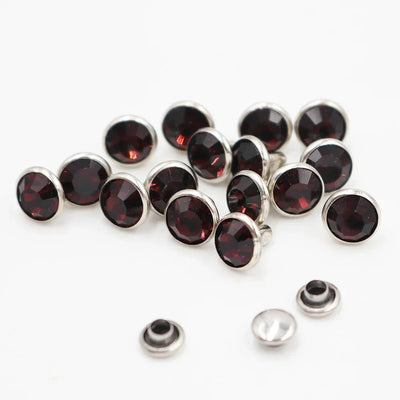 Colorful Crystal Rhinestone For Nails Rivets Studs For Leathercraft 100Sets Horse Tack Rivet Leather Belt Bags Clothing