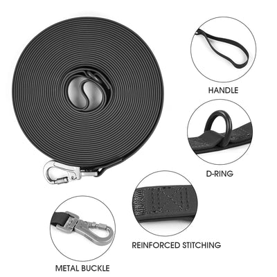 2M/3M/5M/10M PVC Long Dog Leash for Large Medium Dogs Waterproof Easy Clean Spiral Snap Ring Running Training Pet Lead