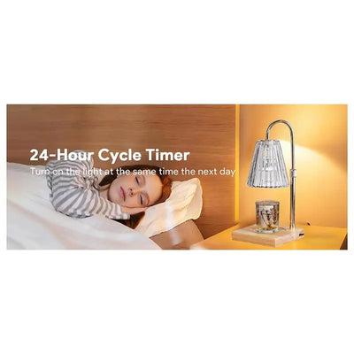 ABKW-Candle Warmer Lamp With Timer,Dimmable Candle Warmer For Home Decor,Adjustable Height Wax Melts Warmer Birthday Gift(US)
