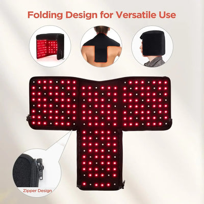 Red Light Therapy Hat with Controller 660&850 nm Red& Infrared Light For Prevent hair Loss Hair Regrowth Cap，Neck&Back, pad Wrap