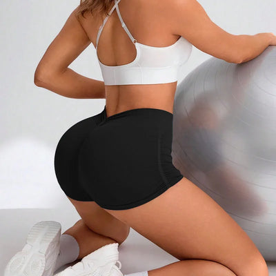 Women's Seamless Three Point Shorts High Waisted Butt Lifting Shorts Stretch Gym Running Quick Dry Fitness Workout Summer