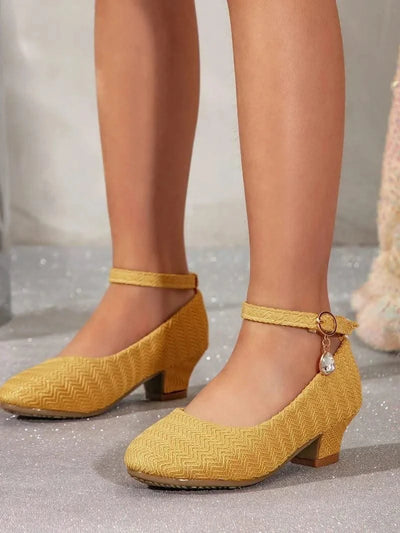 Non-slip Children's Leather Shoes with Heels | Catwalk | Versatile Girls Fashion |  Kids | Princess, Wedding, Party Shoes